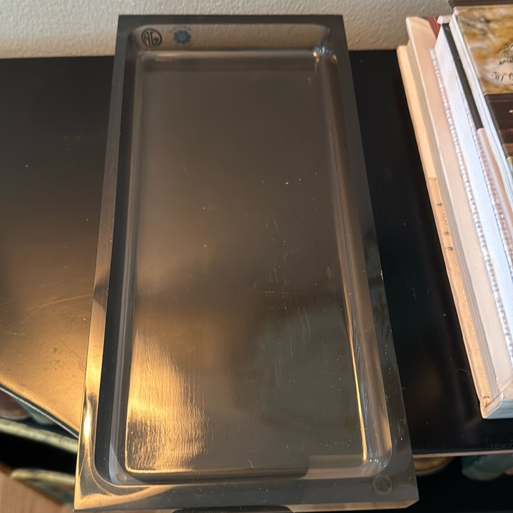 Jonathan Adler Hollywood Tray in smoke gray.